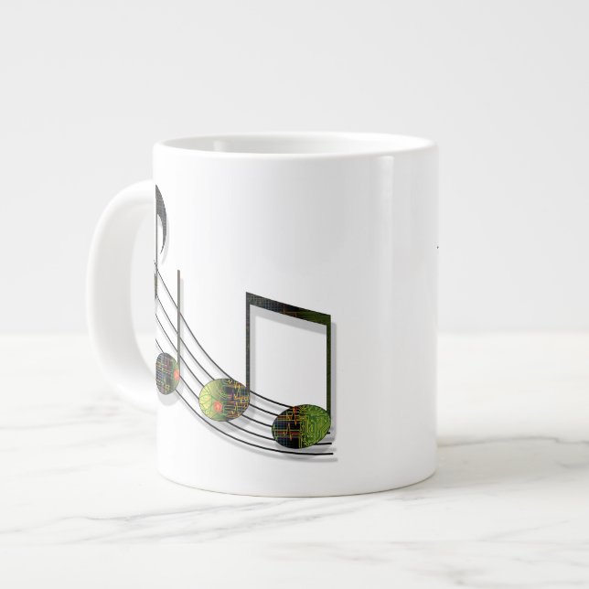 Dubstep Notes Spezial-Tasse Jumbo-Tasse (Vorderseite Links)