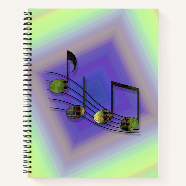 Dubstep Notes Spiral Notebook Notizbuch (Vorderseite)