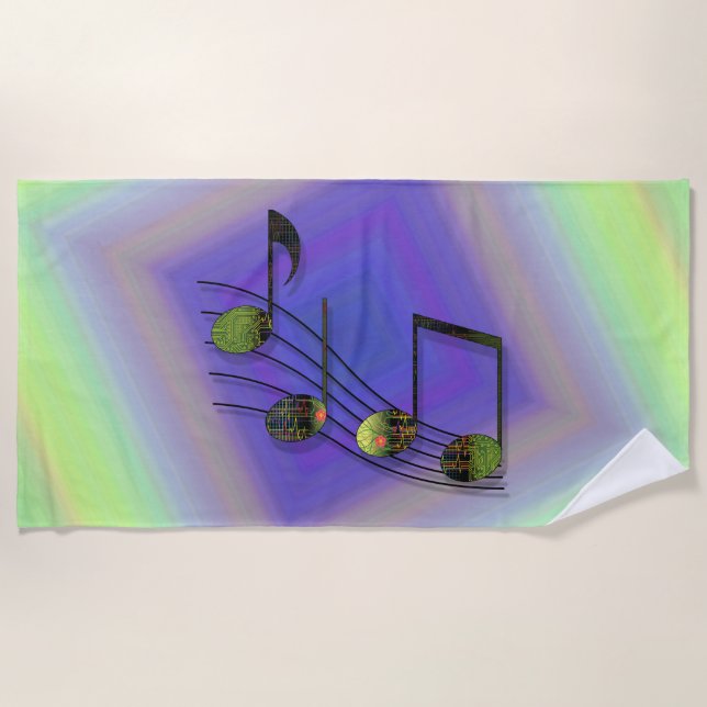 Dubstep Notes Strandtuch (Vorderseite)