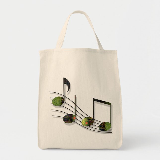 Dubstep Notes Tote Bag Tragetasche (Vorne)