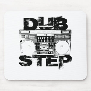 Dubstep schwarzes Boombox Mousepad
