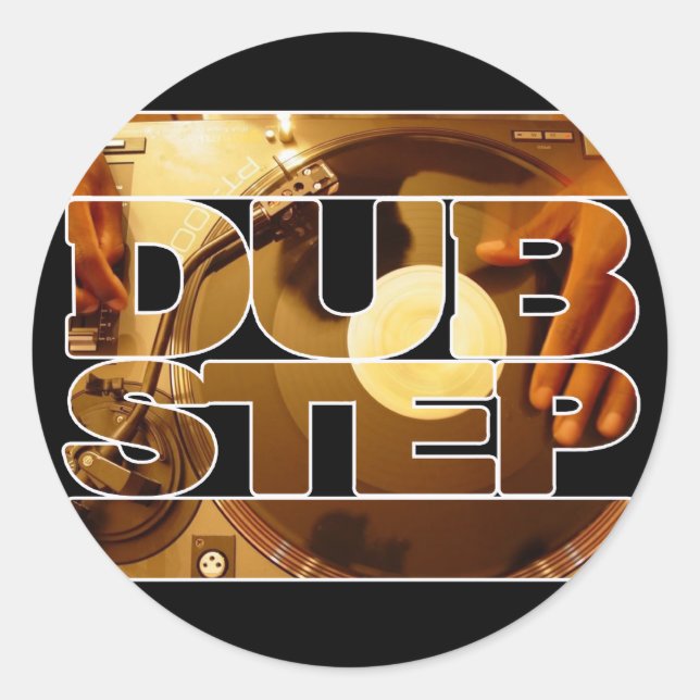 DUBSTEP-Vinyl-Dubplate-Musik-Dup-Schritt-Download Runder Aufkleber (Vorderseite)