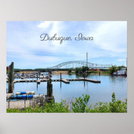 Dubuque, Iowa-Brücke über dem Mississippi-Fluss Poster