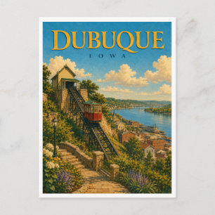 Dubuque Iowa Fenelon Aufzug GeoSaga Postkarte