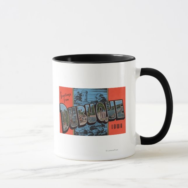 Dubuque, IowaGroße BuchstabenszenenDubuque, IA Tasse (Rechts)