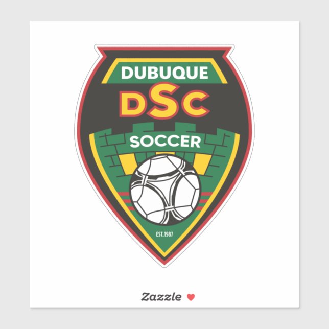 Dubuque Soccer Club Car Decal Aufkleber (Blatt)