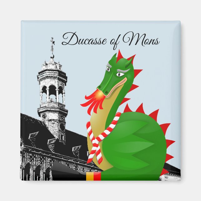 Ducasse Mons - Doudou - Souvenir aus Belgien Magnet (Vorne)