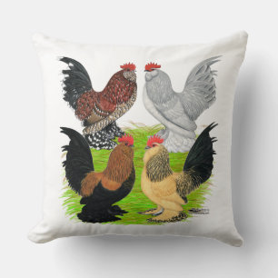 D'Uccles Four Roosters Kissen
