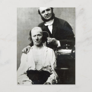 Duchenne de Boulogne mit einem "Opfer" Postkarte