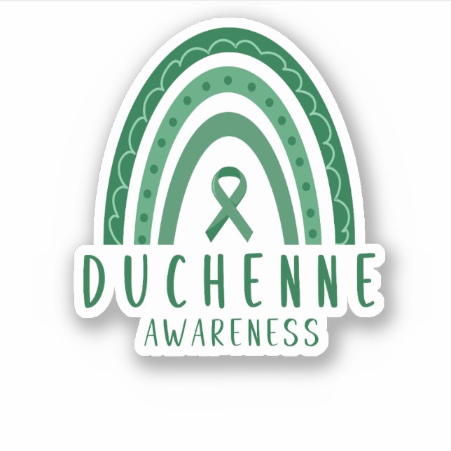 Duchenne Muskuläre Dystrophie DMD Regenbogen Ribbo Aufkleber (Vorderseite)