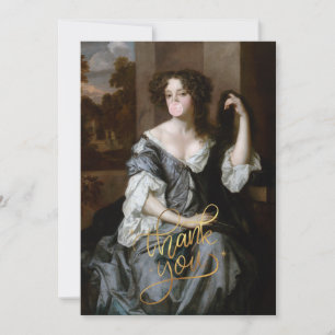 Duchess bläst ein rosa Kaugummi Dankeskarte