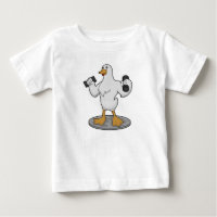 Duck als Bodybuilder mit Dumbells