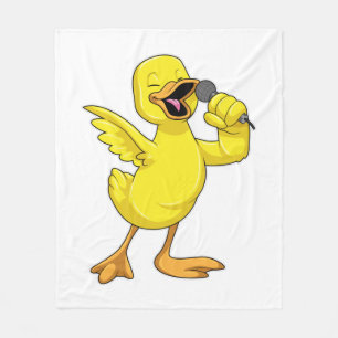 Duck als Sänger mit Mikrofon Fleecedecke