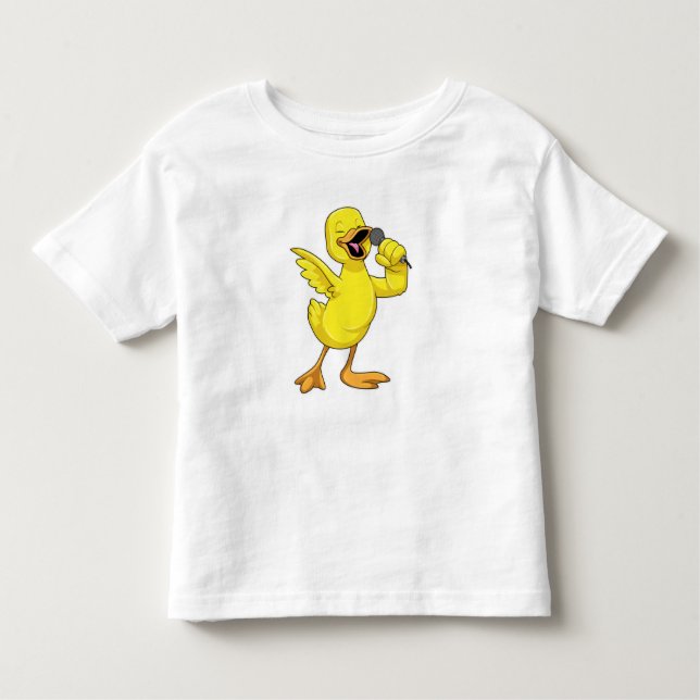 Duck als Sänger mit Mikrofon Kleinkind T-shirt (Vorderseite)