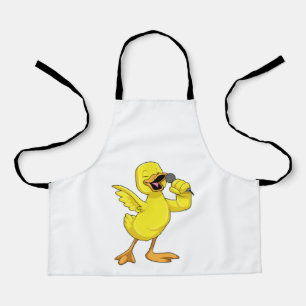 Duck als Sänger mit Mikrofon Schürze