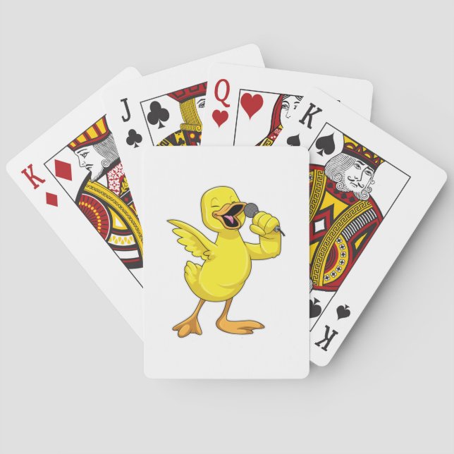 Duck als Sänger mit Mikrofon Spielkarten (Rückseite)