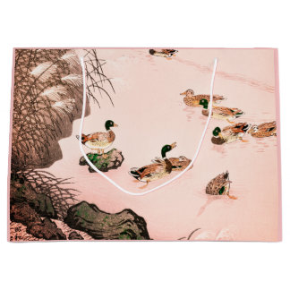 DUCK AND CHERRY BLOSSOMS JAPANESE DRUCKBag Große Geschenktüte