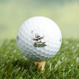 Duck and Cover Golf Ball Cartoon Panic Design