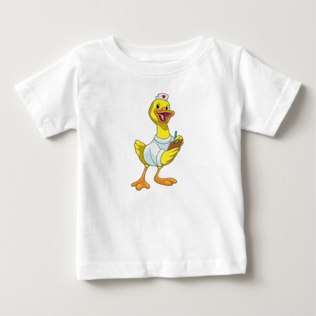 Duck as Nurse with Heart Baby T-shirt (Vorderseite)
