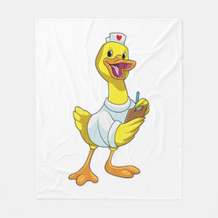 Duck as Nurse with Heart Fleecedecke
