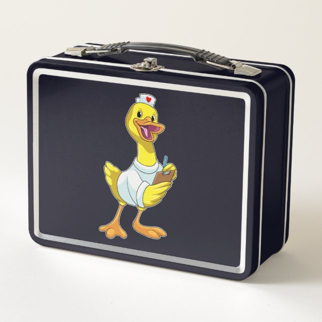 Duck as Nurse with Heart Metall Brotdose (Vorderseite)