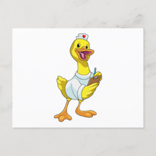 Duck as Nurse with Heart Postkarte