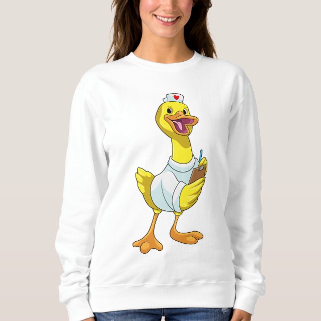 Duck as Nurse with Heart Sweatshirt (Vorderseite)