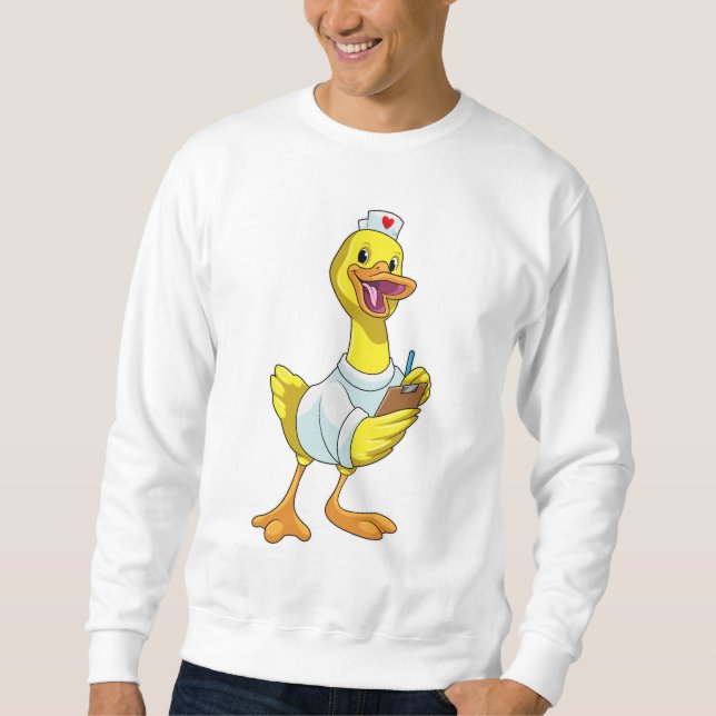 Duck as Nurse with Heart Sweatshirt (Vorderseite)