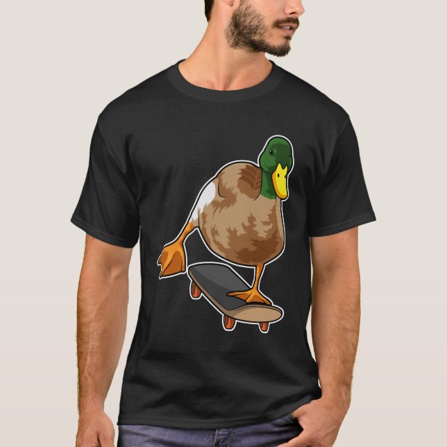 Duck as Skater with Skateboard T-Shirt (Vorderseite)