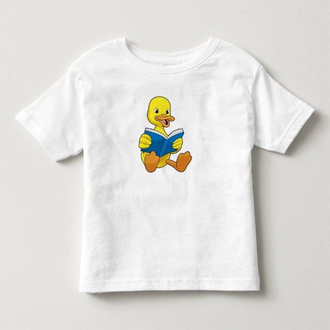Duck at Reading with Book Kleinkind T-shirt (Vorderseite)