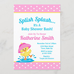 Duck Baby Duck Einladung Pink Duck Girl