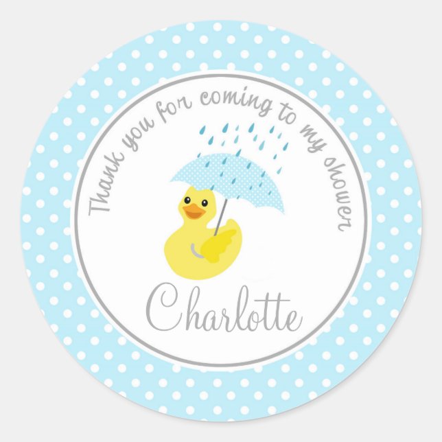 Duck Baby Shower 2inch Danke Kreis Runder Aufkleber (Vorderseite)