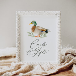 Duck Baby Shower Cards and Gifts Sign Poster