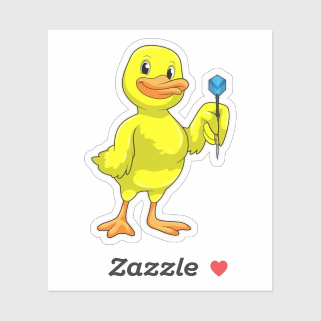 Duck bei Darts mit Dart Aufkleber (Blatt)