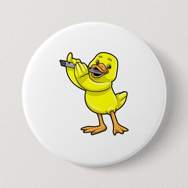 Duck bei Musik mit Flute Button (Vorderseite)