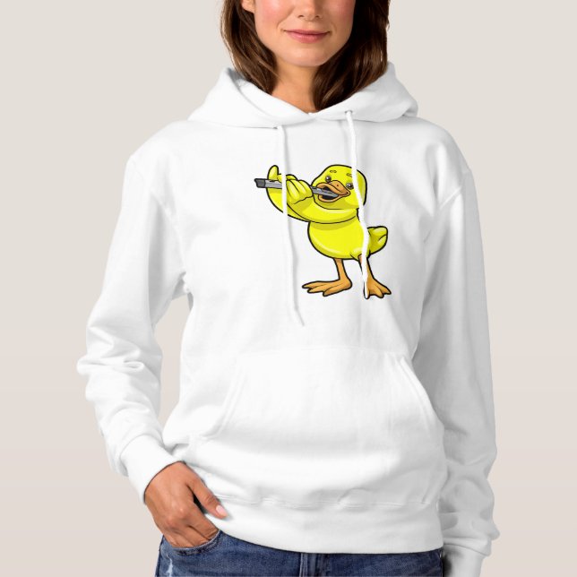 Duck bei Musik mit Flute Hoodie (Vorderseite)