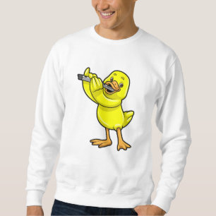 Duck bei Musik mit Flute Sweatshirt
