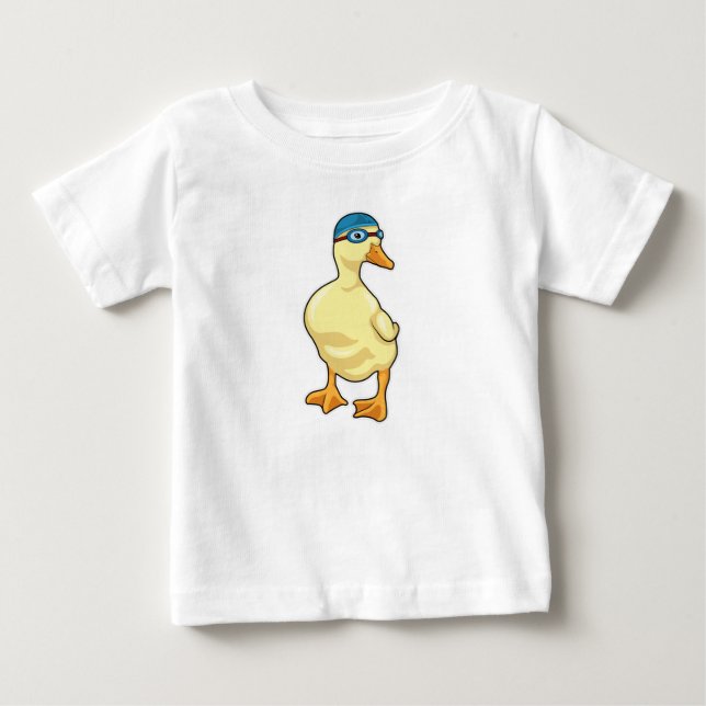 Duck beim Baden mit Schwimmbrille Baby T-shirt (Vorderseite)