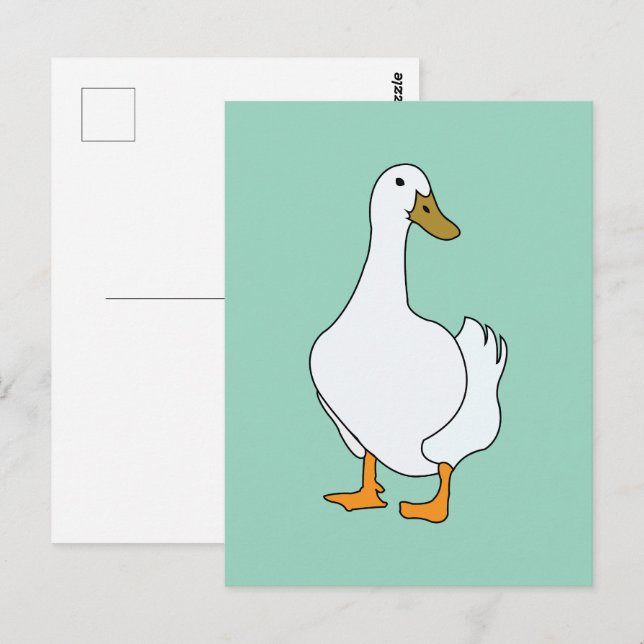 Duck Bird White Duck Postkarte (Vorne/Hinten)
