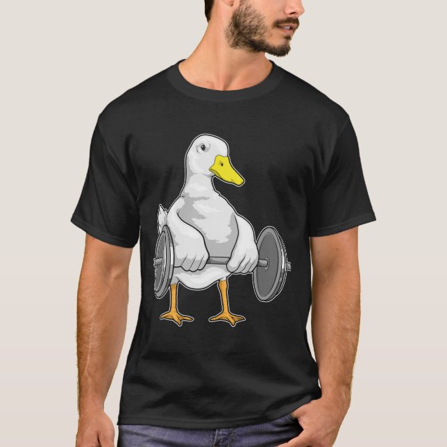 Duck Bodybuilder Dumbell-Bodybuilding T-Shirt (Vorderseite)
