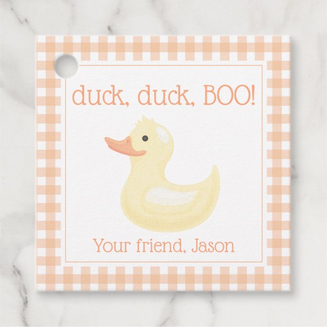 Duck BOO Niedlich Orange Halloween Kids Geschenkanhänger (Vorderseite)