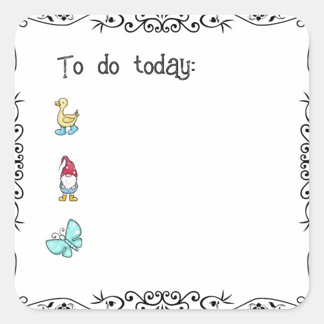 Duck Bullet Journal oder Planner Square Sticker (Vorderseite)