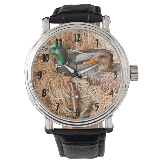 Duck Call Mallard Drake Jagd Jäger Quac Watch Armbanduhr (Vorderseite)