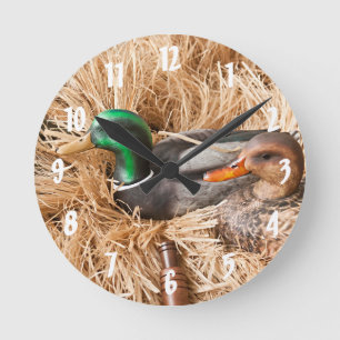 Duck Call Mallard Drake Jäger Wall Clock Runde Wanduhr