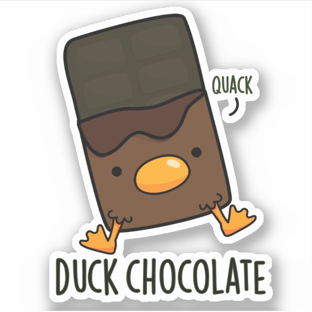 Duck Chocolate Funny Dark Chocolate Puff Aufkleber (Vorderseite)