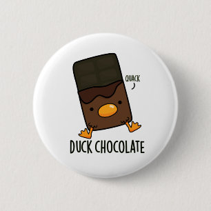 Duck Chocolate Funny Dark Chocolate Puff Button
