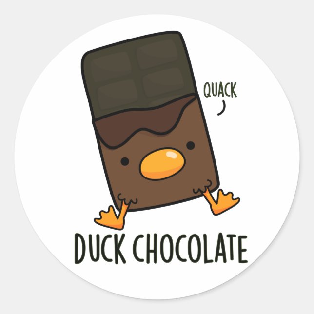 Duck Chocolate Funny Dark Chocolate Puff Runder Aufkleber (Vorderseite)