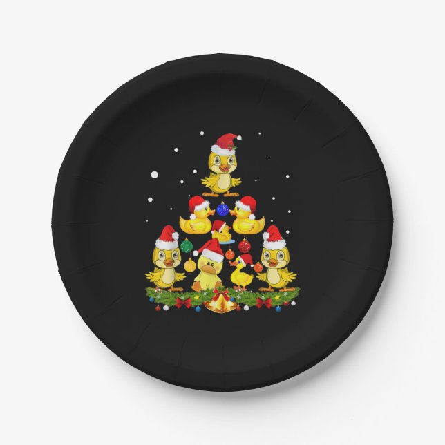 Duck Christmas Tree Pappteller (Vorderseite)