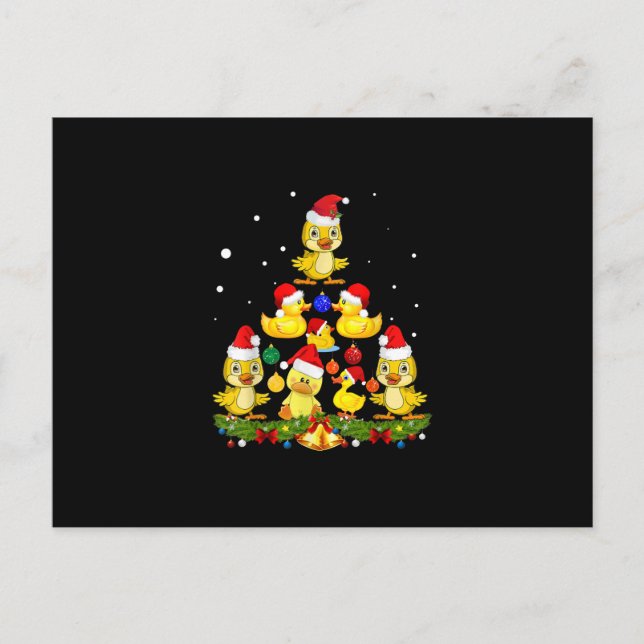 Duck Christmas Tree Postkarte (Vorderseite)