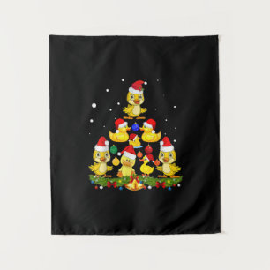 Duck Christmas Tree Wandteppich